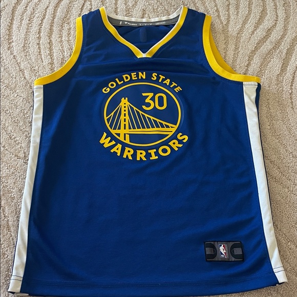 NBA Steph Curry Golden State Warriors #30 - Blue and Yellow Jersey Youth Medium - Picture 1 of 7